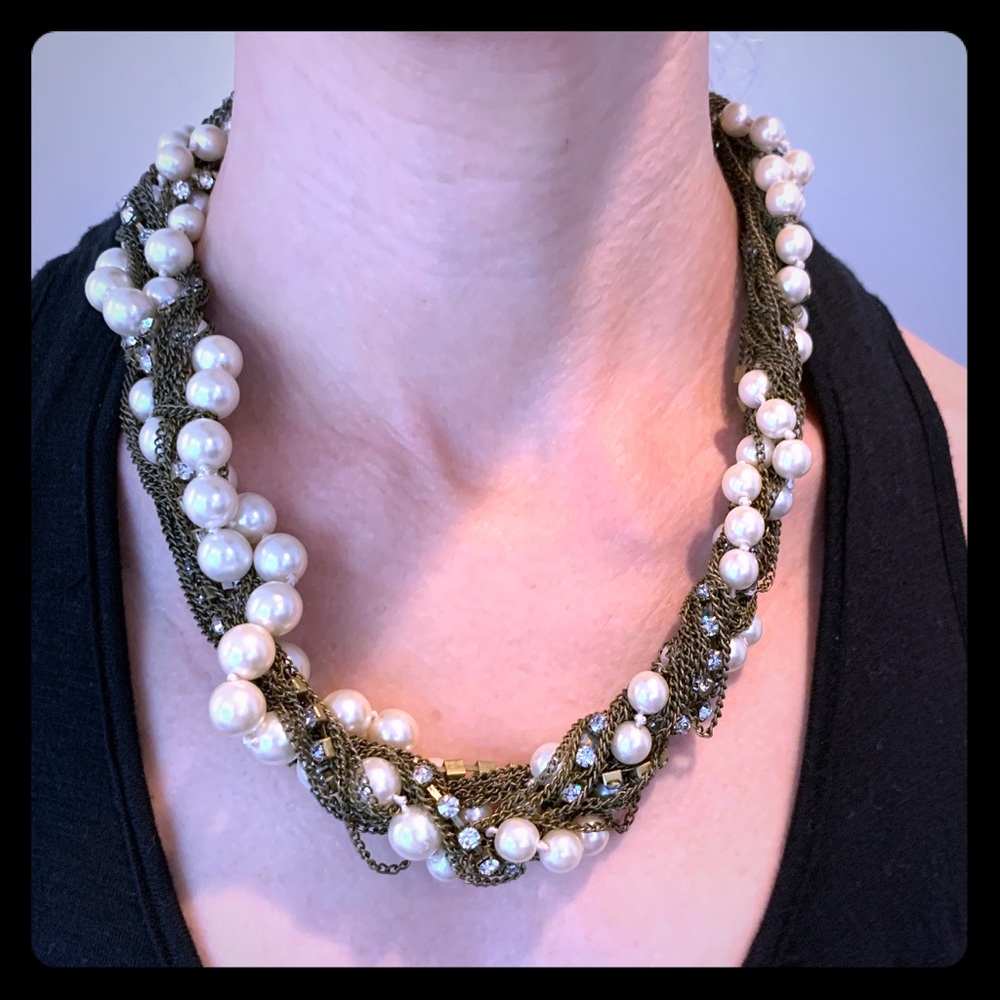J. Crew pearl & chain necklace perfect condition